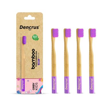 Orby Kids Bamboo Toothbrush For Kids | 100% Natural Soft Bristles | Lavender...
