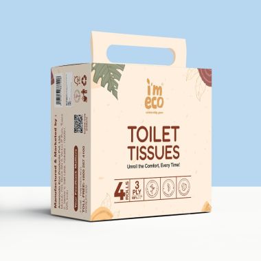 Amwoodo: Bamboo Toilet Tissue Rolls | Unbleached | 3 Ply | 4 Rolls Set | 220 Pulls Per Roll | Pack of 2