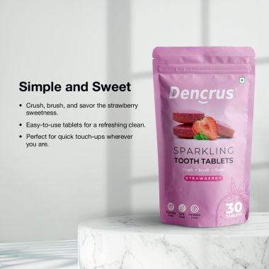 Amwoodo: Tooth Tablets | STRAWBERRY Flavour  | 30 Tablets