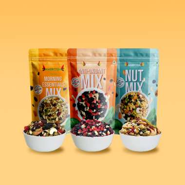 Ambrosia: Trail Mixes Rakhi Gift Hamper 600g (each pack 200g)