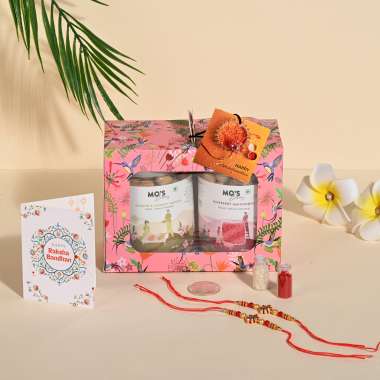 MOS Bakery: Rakhi Pink Double Almond+ Raspberry Gift Box with 200gm jars