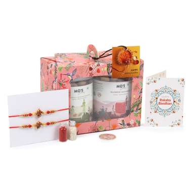 MOS Bakery: Rakhi Pink Double Almond+ Raspberry Gift Box with 200gm jars