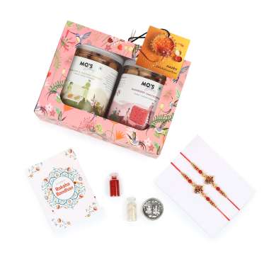 MOS Bakery: Rakhi Pink Double Almond+ Raspberry Gift Box with 200gm jars