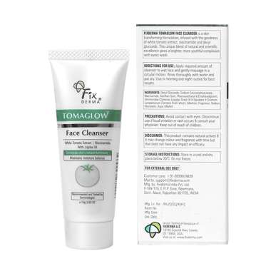 Fixderma: Tomaglow Face Cleanser with White Tomato Extract 4% Niacinamide Skin Brightening face wash 15gm