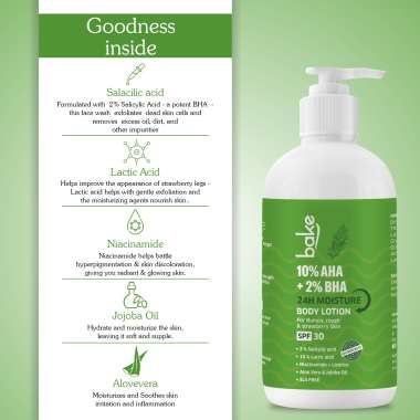 Bake Cosmetics: 10% AHA + 2% BHA Body Lotion SPF 30 PA+++