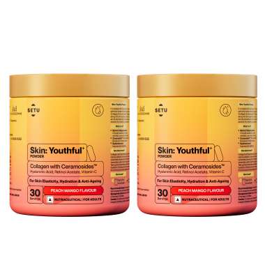 SETU: Youthful with 8g Marine Collagen + Ceramosides™ for 4X Faster Hydration | Supplement to Reduce Wrinkles, Fine Lines & Support Healthy Skin | Collagen Powder For Women & Men | (60 Servings)