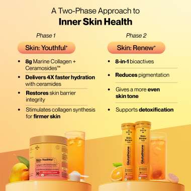 SETU: Radiant Skin Combo- 8g Marine Collagen + Ceramosides- 300gm & 8-in-1 Glutathione Fizzy 30 Tabs, Reduces Hyperpigmentation, Wrinkles, Fine Lines & Supports Supplement, Healthy Skin for Men & Women