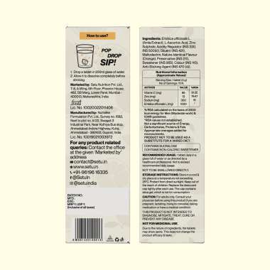 SETU: Vitamin C Fizz Effervescent Tablets - (15 Tablets, Orange) Pack of 2