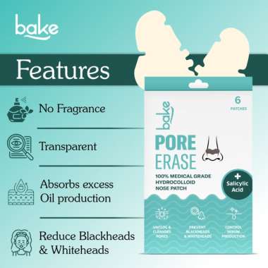 Bake Cosmetics: 2% Salicylic Acid Nose Strips for Blackhead Removal & Pore Cleansing (Pack of 6)