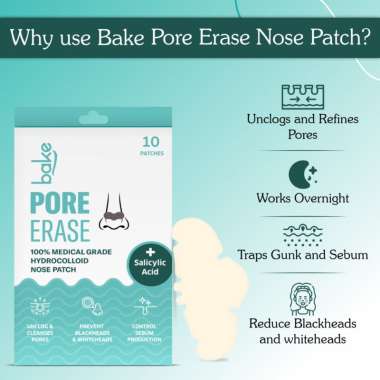 Bake Cosmetics: 2% Salicylic Acid Nose Patch for Blackhead Removal & Pore Cleansing (Pack of 10)