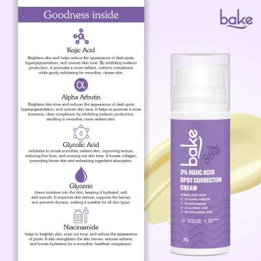 Bake Cosmetics: 3% Kojic Acid Spot Corrector Cream 30ml