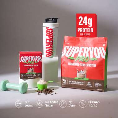 SuperYou: Pro Fermented Yeast Protein | 24gm Protein| Chocolate | PDCAAS of 1 - 1kg