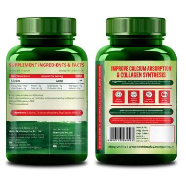 Vlado's Himalayan Organics: L-Glycine 500mg Supplement I Supports Healthy Sleep -120 Veg Capsules