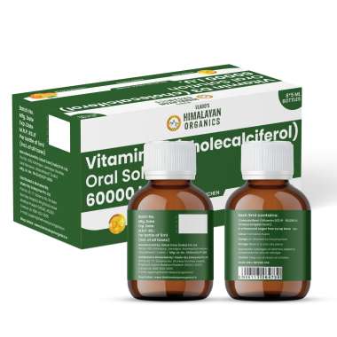 Vlado's Himalayan Organics: Vitamin D3 60000 IU Shots | Cholecalciferol Vitamin D3 60000 IU Supplement   5ml Each bottle - Orange Flavour - (Pack of 8) 