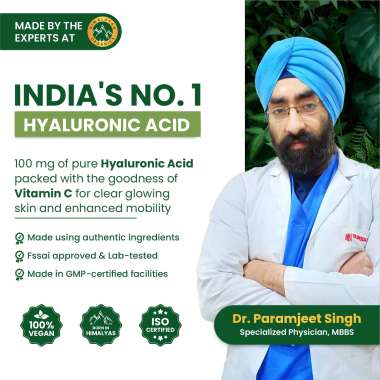 Vlado's Himalayan Organics: Hyaluronic Acid 100mg Supplement | Support Healthy Connective Tissue and Joints - 90 Veg Capsules