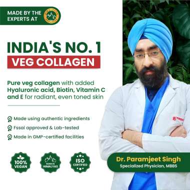 Vlado's Himalayan Organics: Vegan Collagen supplements - Advanced Marine Collagen Peptides - 100gm ( Watermelon Flavor )