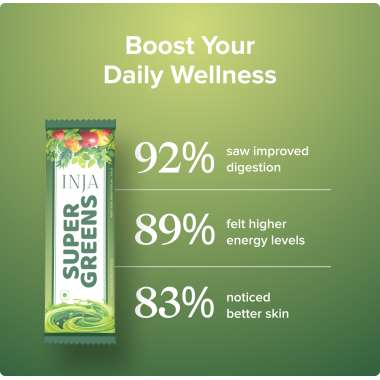 INJA Wellness: Super Greens |Complete Daily Greens for Men & Women |  30 Sachets
