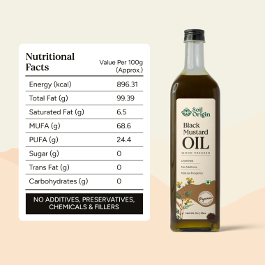 Soil Origin: Wood Pressed Black Mustard Oil  500ml