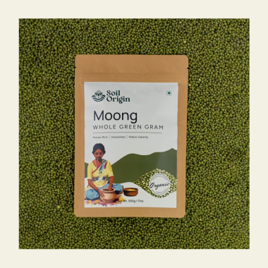 Soil Origin: Whole Green Gram (Moong)  500gm