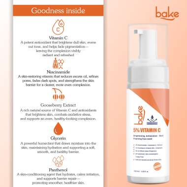 Bake Cosmetics: 5% Vitamin C Foaming Face Wash  100ml