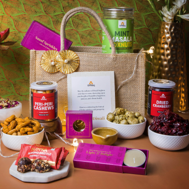 Omay Foods: Festive Bites Diwali Jute Bag  700gm