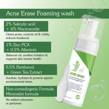 Bake Cosmetics: Acne Erase Clarifying Foaming Cleanser with 2% Salicylic Acid   100ml
