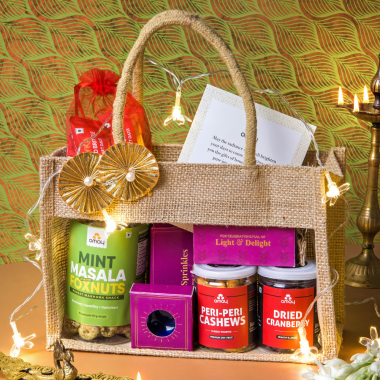 Omay Foods: Festive Bites Diwali Jute Bag  700gm