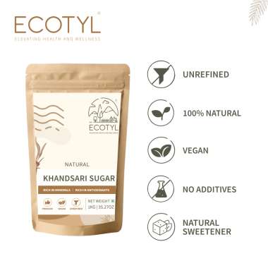 Ecotyl: Khandsari Sugar | Unrefined Natural Sweetener| 1kg
