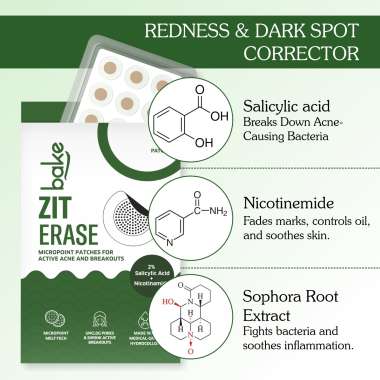 Bake Cosmetics: Zit Erase Micro point Patches   Pack of 9 Patches  30gm