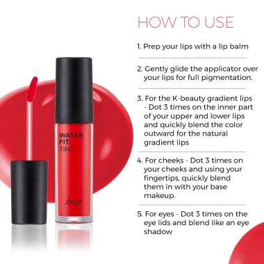 The Face Shop: Water Fit Lip Tint Rose Pink - 5gm