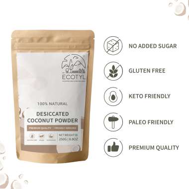 Ecotyl: Desiccated Coconut Powder | Unsweetened  250gm