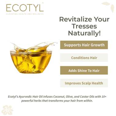 Ecotyl: Ayurvedic Hair Oil | Infused with 10+ Herbs | For Hair Fall Control & Hair Growth | 100ml