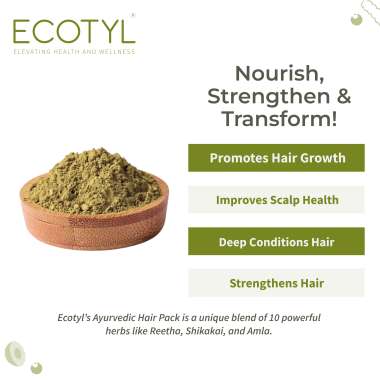 Ecotyl: Ayurvedic Hair Pack | For Hair Conditioning & Strengthening | Blend of 10+ Herbs | 100g