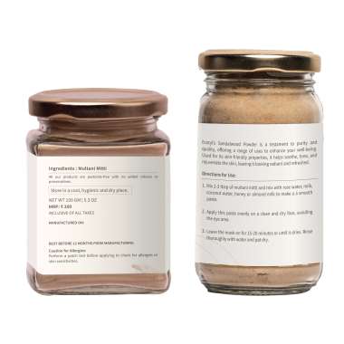 Ecotyl: Face Pack Combo - Sandalwood Powder and Multani Mitti | Duo for Skin Brightening and Glow | 100gm + 150gm