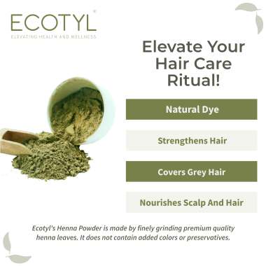 Ecotyl: Henna Powder | Natural Hair Dye | Hair Strengthening | 100gm