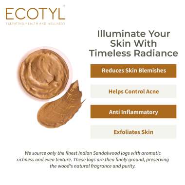 Ecotyl: Pure Sandalwood Powder  Face Pack   100gm