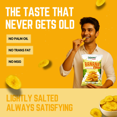 Fabeato: Banana Chips Classic Salted Flavor, No Palm Oil, No MSG, 70gm  Pack of 3