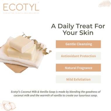 Ecotyl: Coconut Milk Soap with Vanilla | 100% Natural| Set of 2 