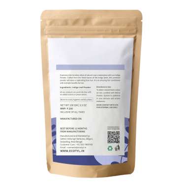 Ecotyl: Indigo Powder | Neel Avuri | Natural Hair Dye | Hair Conditioning | 100gm