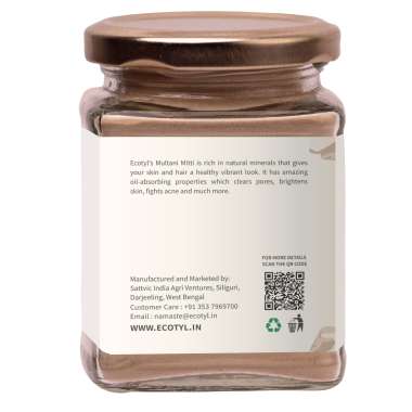 Ecotyl: Pure Multani Mitti | Face Pack for Exfoliation & Clear Skin | 150gm