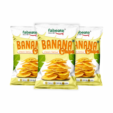 Fabeato: Banana Chips Classic Salted Flavor, No Palm Oil, No MSG, 70gm  Pack of 3