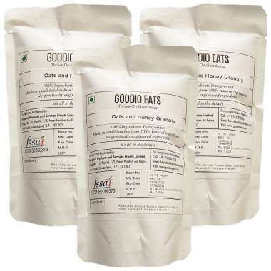 GOODIO EATS: Oats and Honey Granola 40gm Pack of 3