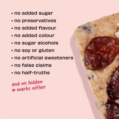 The Whole Truth: Protein Bars - Cranberry - Pack of 6 (6 X 52G) - No Added Sugar - All Natural