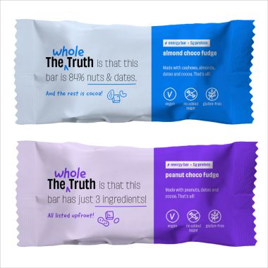 The Whole Truth: Energy Bars - Nuts For You (4 Peanut Choco Fudge, 2 Almond...