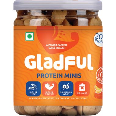 Gladful: Orangey Protein mini cookies for kids and families Cookies - 150 gm