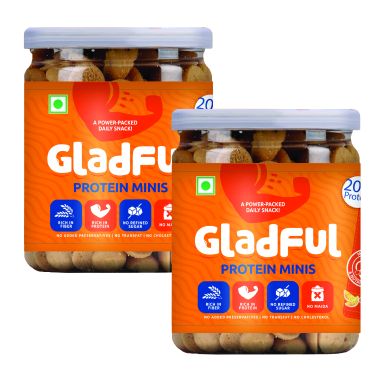 Gladful: Orangey Protein mini cookies for kids and families Cookies - 150 gm (Pack of 2)