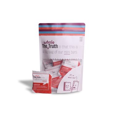 The Whole Truth: Mini Protein Bars - Cranberry - Pack of 8-8 x 27g - No Added Sugar - All Natural