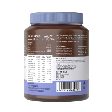 The Whole Truth: Supersaver Pack  Dark Chocolate Peanut Butter  925 g  Crunchy  No Added Sugar  No Artificial Sweeteners  No Gluten  No Preservatives  100% natural protein source