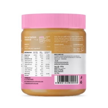 The Whole Truth: No Added Sugar Peanut Butter - Crunchy - 325g - Unsweetened - Gluten Free