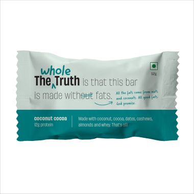 The Whole Truth: Protein Bars - Coconut Cocoa - Pack of 6 (6 X 52G) - No Added Sugar - All Natural